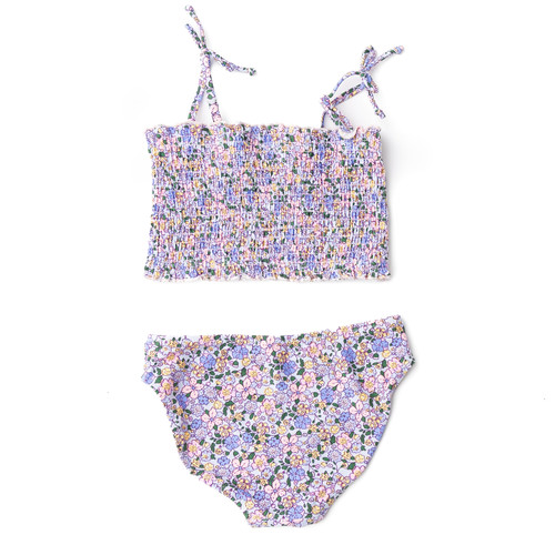 Cute Swimwear by Shade Critters Blue Blossoms Girls Smocked Two Piece Swimsuit 4t-14 Cute Swimwear by Shade Critters Blue Blossoms Girls Smocked Two Piece Swimsuit 4t-14