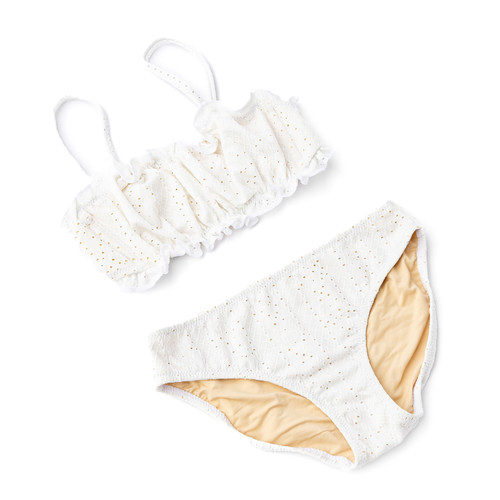 Kids Swim Brand Shade Critters White Eyelet Girls Smocked Two Piece Swimsuit 4t-14 Kids Swim Brand Shade Critters White Eyelet Girls Smocked Two Piece Swimsuit 4t-14