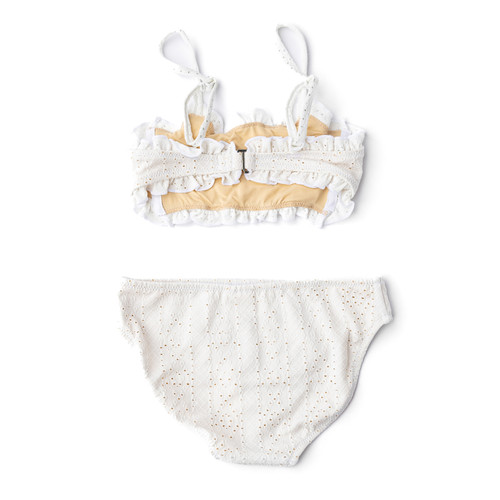 Best Kids Swimwear Brand Shade Critters White Eyelet Girls Smocked Two Piece Swimsuit 4t-14 Best Kids Swimwear Brand Shade Critters White Eyelet Girls Smocked Two Piece Swimsuit 4t-14