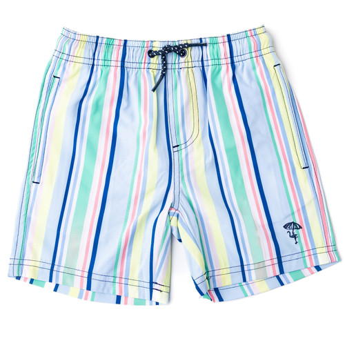 Shade Critters Beach Stripe Boys 4 Way Stretch Swim Trunks 6m-10