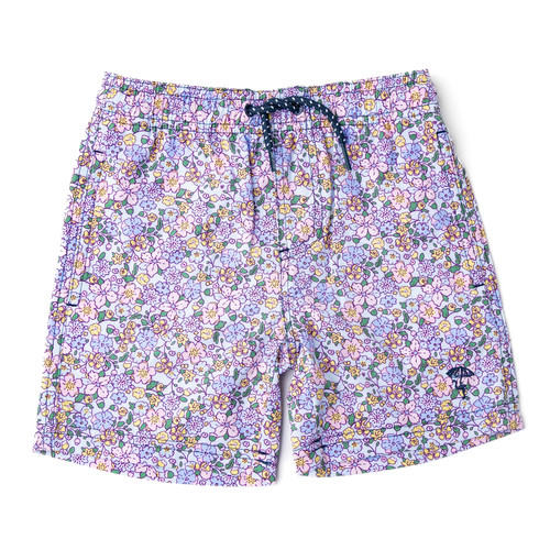 Shade Critters Blue Blossoms Boys 4 Way Stretch Swim Trunks 6m-10