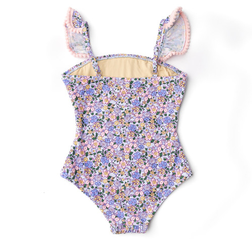 Spring Blooms Girls Smocked One Piece Swimsuit 6m-10 - Shade