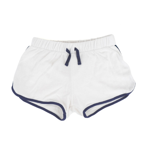 Navy & White Girls Terry Shorts 3t-14
