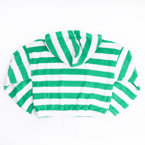 Best Kids Swimwear Brand Shade Critters Green Stripe Girls Terry Hoodie 3t-14 Best Kids Swimwear Brand Shade Critters Green Stripe Girls Terry Hoodie 3t-14