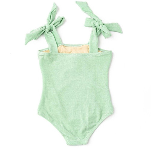 Close view of the Shade Critters floral details and soft metallic finish.