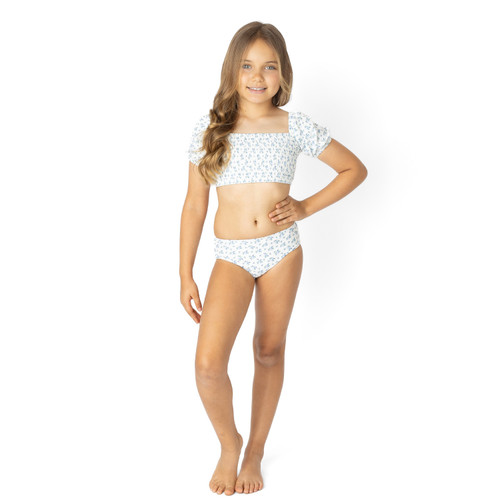 Shade Critters Cottage Floral Puff Sleeve Swimsuit