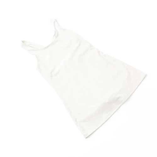 Girls white active dress with soft stretch fabric, breathable kids activewear for everyday wear.