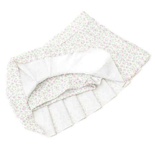 Girls lilac floral pleated skirt with built-in shorts and soft stretch fabric, functional kids activewear.