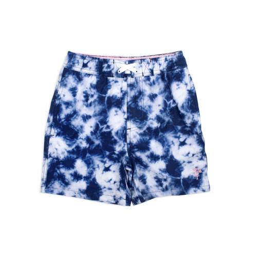 4 Way Stretch Boys Swim Trunks- -Navy Tie Dye