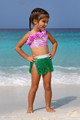 Shade Critters Hula Girl Bikini with Fringe Skirt on Adorable Kid at Beach