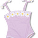 Shade Critters Crochet Lavender Daisy Girls One Piece Bathing Suit
