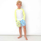 Shark Block Water Appearing  Boys Swim Trunk 6m-10