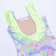 Detail of Shade Critters Groovy Daisy Swirl Fringe Back Girls One Piece Bathing Suit