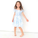 Blue Bouquet Smocked Girls Dress 3-12