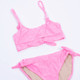 Detail of Shade Critters Cute Hibiscus Pink Terry Little Girls Knot Bathing Suit