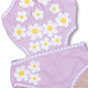 Shade Critters Crochet Lavender Daisy Girls Halter One Piece Swimsuit.