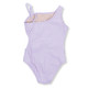 Alt Shot of Shade Critters Cute Purple Gingham Girls One Shoulder One Piece Swimsuit