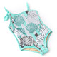 Shade Critters Swimsuit Mint Shells Girls Flip Sequin One Shoulder One Piece Swimsuit 3-10