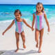Shade Critters Swimsuit Ocean Ombre Girls Shimmer Bunny Tie One Piece Swimsuit 2-10
