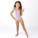Shade Critters Alternative View of Swimsuit Ocean Ombre Girls Shimmer Bunny Tie One Shoulder One Piece Swimsuit 3-14