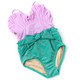 Detail of Lilac & Green Girls Water Appearing & Shimmer Mermaid Shell Belted One Piece Swimsuit 6m-6