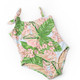 Detail of Botanical Palms Girls One Shoulder One Piece Swimsuit 3-14