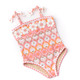 Detail of Summer Sorbet Girls Crochet Daisy PomPom One Piece Swimsuit 6m-8