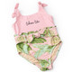 UPF50+ Cabana Palms Girls Shimmer Belted One Piece Swimsuit 6m-6