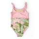 Back of Cabana Palms Girls Shimmer Belted One Piece Swimsuit 6m-6