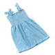 Detail of Blue Terry Girls Smocked Tank Dress 3-14
