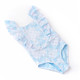 Detail of Blue Skies Girls Eyelet Ruffle Shoulder One Piece Swimsuit 6m-6