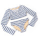 Shade Critters Swimsuit Nautical Stripe Girls Lace Up Cropped Rashguard Swimwear on model