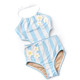 Detail of Cabana Daisy Girls Crochet Halter One Piece Swimsuit 2-14