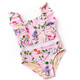 Detail of Wildflowers Girls Ruffle Shoulder One Piece Swimsuit 6m-6