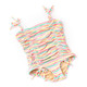 Detail of Sunny Stripe Girls Terry Cinched One Piece Swimsuit 2-10