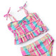 Detail of Summer Plaid Girls Peplum Bikini 4-14