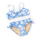 Detail of Blue Floral Girls Tie Back Bikini 7-14