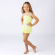 Shade Critters Swimsuit Yellow Girls Halter One Piece & Sequin Skirt Swim Set 3-10