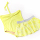 Detail of Yellow Girls Halter One Piece & Sequin Skirt Swim Set 3-10