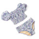 Shade Critters Flower Power Purple 2pc Smocked Puff Sleeve Two Piece Swimsuit 2t-10