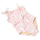 Children's Swimwear by  Shade Critters Seaside Toile Girls Shell One Shoulder Swimsuit Set 3t-10 2-10