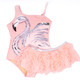 Children's Swimwear by  Shade Critters Pink Flamingo Girls Sequin One Piece & Tutu Swim Set 3t-10 2-10