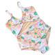 Detail of Shade Critters Retro Floral Girls Crochet Monokini One Piece Swimsuit 4t-14