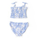 Children's Bathing Suit By Shade Critters Tropical Blues Smocked Two Piece Swimsuit 4t-14