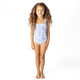 Detail of Shade Critters Tropical Blues Girls Smocked One Piece Swimsuit 6m-10