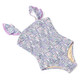 Shade Critters Flower Power Purple Cute Smocked One Piece Swimsuit 6m-10