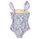 Back of Shade Critters Flower Power Purple Smocked One Piece Swimsuit 6m-10