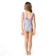 Kids Swim suit by Shade Critters Flower Power Purple Fringe Back One Piece Swimsuit 6m-14