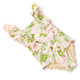 Children's Bathing Suit By Shade Critters Hibiscus Botanical Pink Girls Ruffle One Shoulder One Piece Swimsuit 6m-6