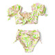 Cute Swimwear by Shade Critters Palm Beach Leopard Girls High Waist Cinched Two Piece Swimsuit 2t-10